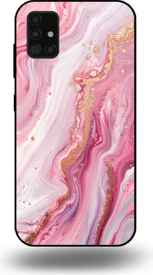 Produktbild von Smartphonica Handytasche passend für Samsung Galaxy A51 mit Marmordruck - TPU Rückendeckung Fall Marmor Design - Pink