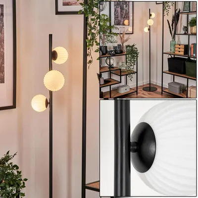 Produktbild von Garaguso Stehlampe aus Metall/Glas in Schwarz/Weiß