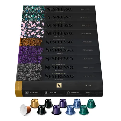 Produktbild von NESPRESSO ORIGINAL Auswahl an Espresso und Lungo Kaffees, helle bis dunklere Röstungen, 100 Kaffeekapseln