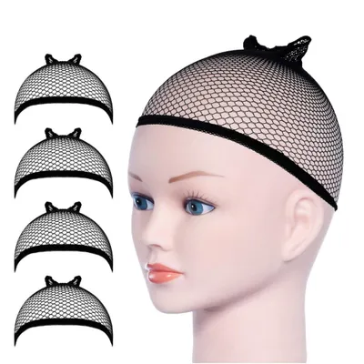 Produktbild von 4er-Pack Pruikennetz Schwarz – Elastisch Nylon Uni Pruikkap