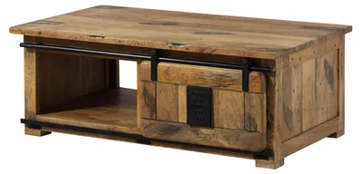 Produktbild von MASSIVMOEBEL24.DE Couchtisch Mango 120x70x45 natur lackiert RAILWAY #1007
