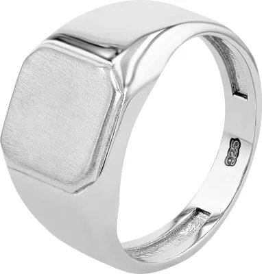 Produktbild von 925/- Echt Silber Siegelring "Phlox", rhodiniert, matt/poliert