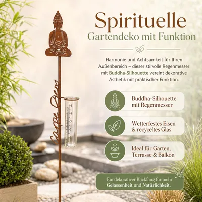 Produktbild von Boltze Home Regenmesser Buddha