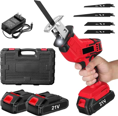Image de Scie sauteuse sans fil - 3500 tr/min - 2 batteries - Pour bois et métal - Rechargeable - Compatible avec les batteries Makita