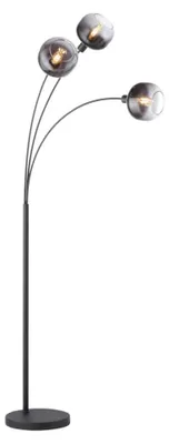 Image de Lampadaire, noir, verre fumé, H 160 cm