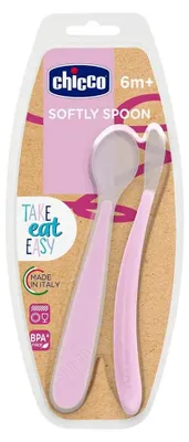 Produktbild von Chicco Silikon Löffel 2 Einheiten Rosa  Rosa One Size