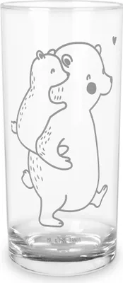 Produktbild von Mr. & Mrs. Panda Glas Papa Bär 200 ml - Transparent - Geschenk, Tumbler, Longdrinkglas, Bruder, Wasserglas, Trinkglas, Cocktailglas, Vatertag, Geburtstag