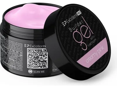 Image de Excellent Pro | Gel de construction - Base Embellissante Pour Vernis Hybrides - Builder Gel - Thixotropy Creamy Pink - Auto-lissant