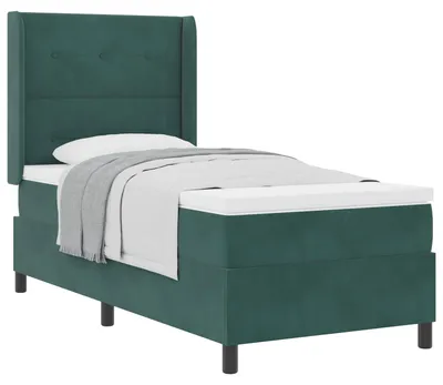 Immagine prodotto di Letto a molle con materasso Verde Scuro 100 x 200 cm Velluto