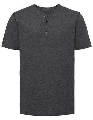 Produktbild von Herren Henley HD T, ringgesponnene Baumwolle - Farbe: Grey Marl - Größe: XS