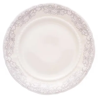 Zdjęcie produktu dla Talerz deserowy, 19 cm, Sonata, szara koronka, kość słoniowa, Leander