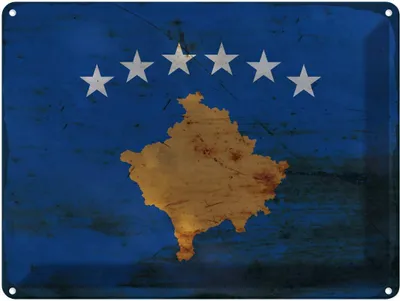 Produktbild von vianmo Blechschild 30x40 cm Kosovo Flagge Fahne Wappen