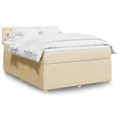 Produktbild von Möbel Boxspringbett mit Matratze Creme 140x200 cm Stoff - Klassische Bettrahmen 3289791