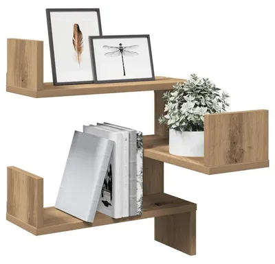 Produktbild von Wand Eckregal Holzwerkstoff Eiche Handwerklich 1 Stück