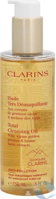 A bottle of Clarins Total Cleansing Oil.