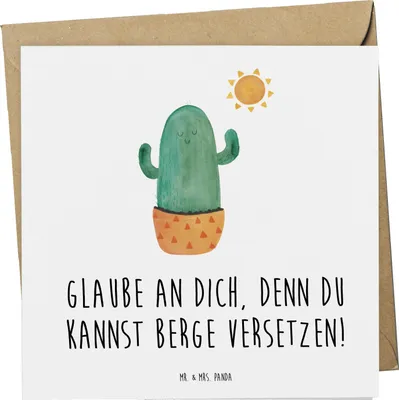 Produktbild von Mr. & Mrs. Panda Grußkarte Selbstvertrauen stärken - Weiß - Geschenk, Glückwunschkarte, positivity, anlasskarte, Klappkarte, faltkarte, innere Stärke, Zuversicht, Trost