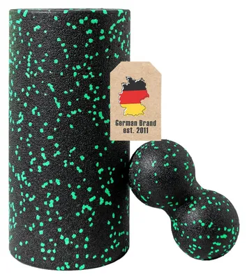 Produktbild von EmpireAthletics Faszienrolle Set mit Massageball Grün – Foam Roller & Faszienball für Training, Regeneration und Mobilisation – Fitness Rolle für Rücken Übungen – EPP Schaumstoff –Yoga Pilates Zubehör