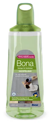 Produktbild von Bona Stein-, Fliesen- und Laminatreiniger Kartusche 850 ml für Bona Premium Spray Mop, gebrauchsfertiger und rückstandsfreier Reiniger für Hartböden