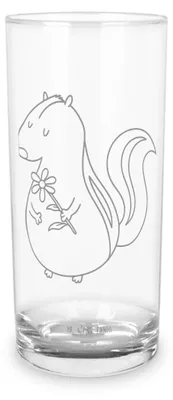 Produktbild von Mr. & Mrs. Panda Tumbler Stinktier Blume 400 ml - Transparent - Geschenk, Skunk, Raubtier, Träume, Glas, Trinkglas, Wasserglas, getränkeglas, Wildtier, Stinki, Dreams