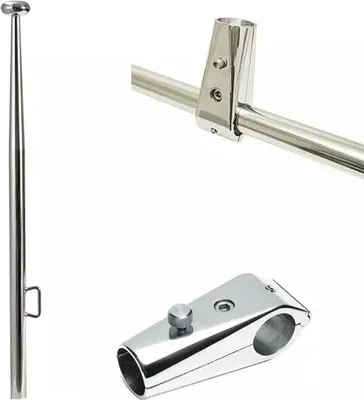 Produktbild von Flaggenstock 90cm Länge mit Flaggenstockhalter für die Reling