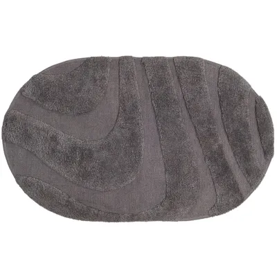 Produktbild von Badematte Beau - Grau Oval 50 x 80 cm