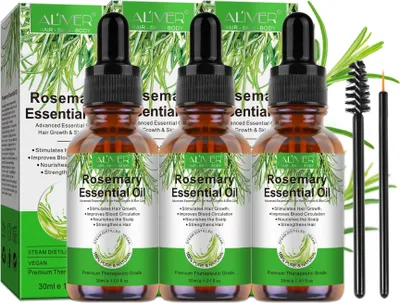 Immagine prodotto di Olio essenziale di rosmarino per la crescita dei capelli del cuoio capelluto, cura della pelle, 3x 30ml