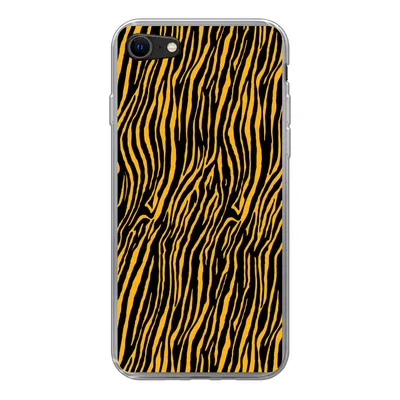 Produktbild von MuchoWow® Handyhülle Schutzhülle Hülle für iPhone 8 Tigerdruck - Schwarz - Orange Silikon Softcase Handy Hülle - Schutzhaube