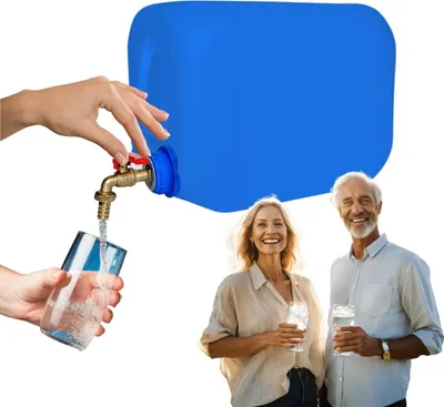 Produktbild von Anwicar Wasserkanister mit hahn - Wasser Kanister mit zapfhahn 10l - Camping Wassertank - Blau