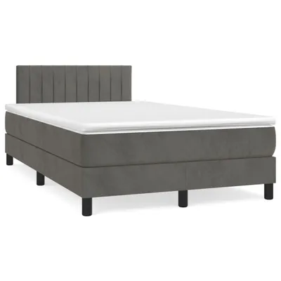 Produktbild von vidaXL Boxspringbett mit Matratze Dunkelgrau 120x200 cm Samt