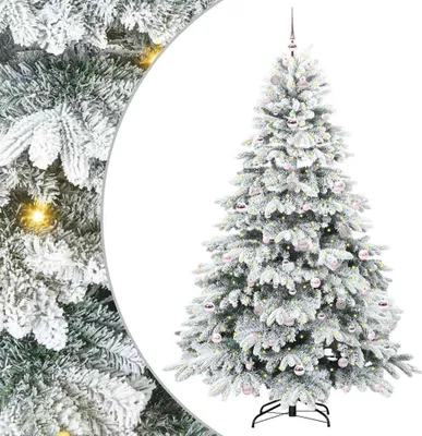 Zdjęcie produktu dla vidaXL Sztuczna choinka z 300 diodami LED biała 210 cm PE i PVC