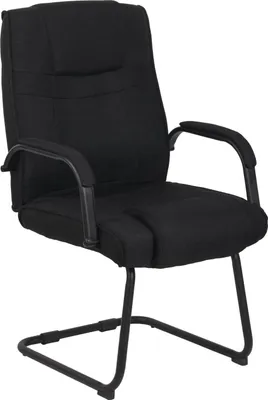 Image de Fauteuil à bascule ergonomique moderne - chaise visiteur - sécurité jusqu'à 180 kg | Couleur : noir/noir