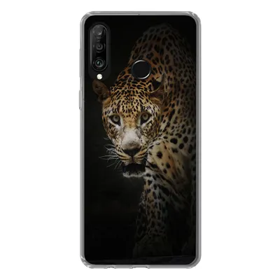 Produktbild von MuchoWow® Handyhülle Schutzhülle Hülle für Huawei P30 Lite Leopard - Wilde Tiere - Licht Silikon Softcase Handy Hülle - Handyhülle
