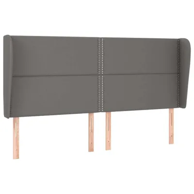 Obrázek produktu pro vidaXL Čelo postele s ušima šedé 203x23x118/128 cm Imitace kůže