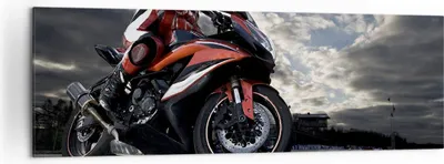 Produktbild von Bild auf Leinwand - Leinwandbild - Sport Rennen Motorrad Reise - 160x50cm - Wand Bild - Wanddeko - Leinwanddruck - Bilder - Kunstdruck - Wanddekoration - Leinwand bilder - Wandkunst - AB160x50-2542