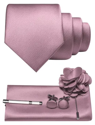 Produktbild von Herren Krawatten-Set Twill Dunkles Roségold 5-teilig