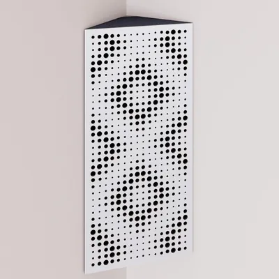Obrázek produktu pro Balení po 2 kusech – Úzká akustická rohová basová past s sametovým potahem | 50 x 23 x 10 cm | Odraz – zvuková izolace | [REBAT – bílá | černá]