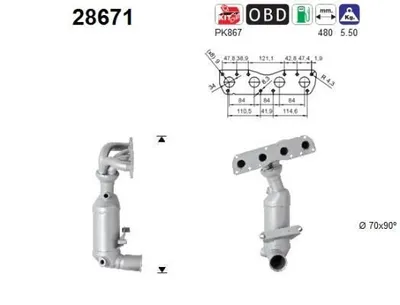 Produktbild von AS Katalysator Kat für MINI Schrägheck (R56) 28671