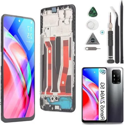 Immagine prodotto di Schermo LCD, display LCD e digitalizzatore touchscreen per smartphone - nero con cornice - set di attrezzi