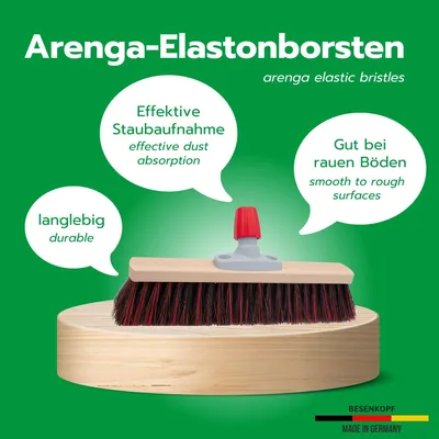 Obrázek produktu pro Novaliv 2x Arenga Elaston koště 40 cm I koště bez násady I Arenga-Elaston černo-červené I pouliční koště průmyslové koště zametací koště zahradní koště dílenské koště venkovní koště