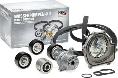 Produktbild von HEPU PK15130 Wasserpumpe + Keilrippenriemensatz passend für MERCEDES-BENZ C-Klasse Limousine (W204) C-Klasse T-modell (S204) E-Klasse Limousine (W212)