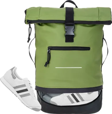 Produktbild von Kurierrucksack Rucksack Plane Time Bag COMP 25 L Roll-Top Freizeitrucksack Geheimfach Sport Reise Freizeit Brustgurt Laptoprucksack Bodenfach 12823 Bi Color OS (oliv-schwarz)