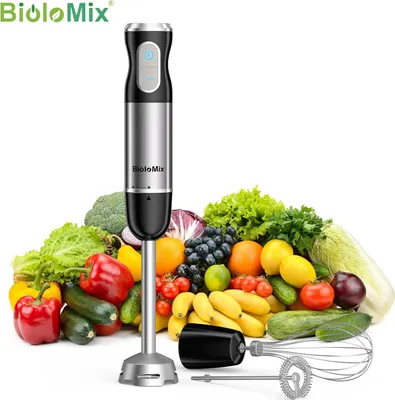 Produktbild von Stabmixer 3-in-1 - HB-3316 - 1000 W - 304-Edelstahlklinge - 10+ Geschwindigkeiten - Zerkleinerer 0,8–1,1 L - 220–240 V - Edelstahlbehälter