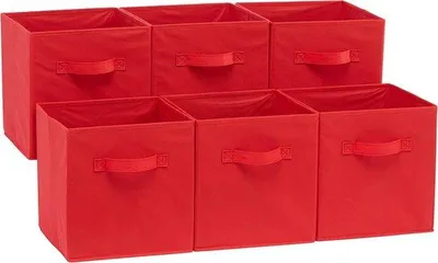 Immagine prodotto di Scatola portaoggetti in tessuto - Pieghevole - Organizer per giocattoli - Set da 6 pezzi - 25x25x25 cm