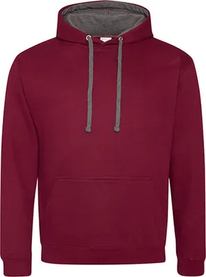Produktbild von Just Hoods JH003 | Varsity Herren Hoodie / Kaputzenpullover - Farbe: Burgundy/Charcoal (Heather) - Größe: XXL