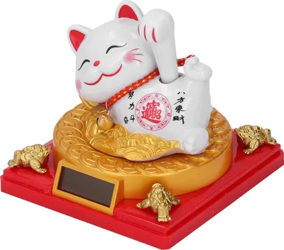 Zdjęcie produktu dla Lying Waving Fortune Cat Solar Powered Wealth Welcoming Lucky Cat Decoration for Home Car Dashboard Ornament Housewarming Gift L