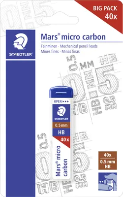 Immagine prodotto di 10x Mars 25505HBBKD Minuta 0,5 mm HB 40 pezzi Astuccio BK