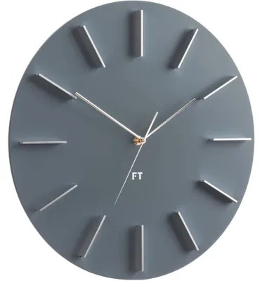 Produktbild von Graue runde Wanduhr mit schleichendem Sekundenzeiger