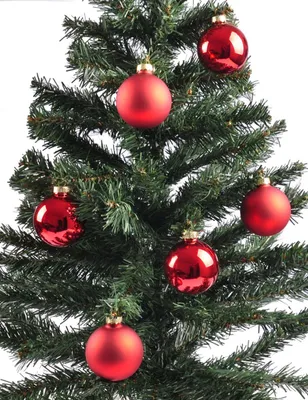 Image de Boules d'arbre de Noël, set de 12 boules de Noël rouges, couleur:rouge
