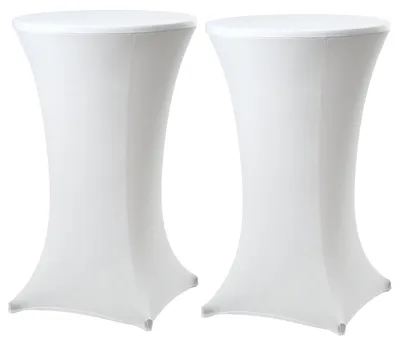 Produktbild von 2er Set Stehtischhusse Tischdecke Husse Partytisch Bistrotisch Decke 60cm Weiß