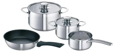 Produktbild von Bosch 4-er Set bestehend aus 3 Töpfen und 1 Pfanne Kochgeschirr-Set für Induktion 576026 00576026 HEZ390042